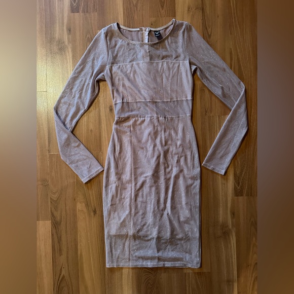 ✨Windsor Glitter ✨Bodycon dress Nude beige size small ✨ - Picture 3 of 9